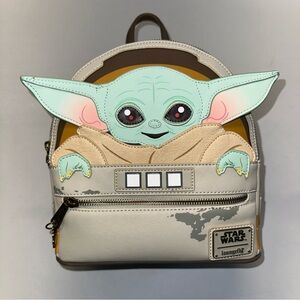 Loungefly Cream and Green Baby Yoda Backpack